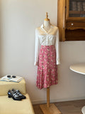 Blush Garden Set | Camicia in acetato e gonna floreale