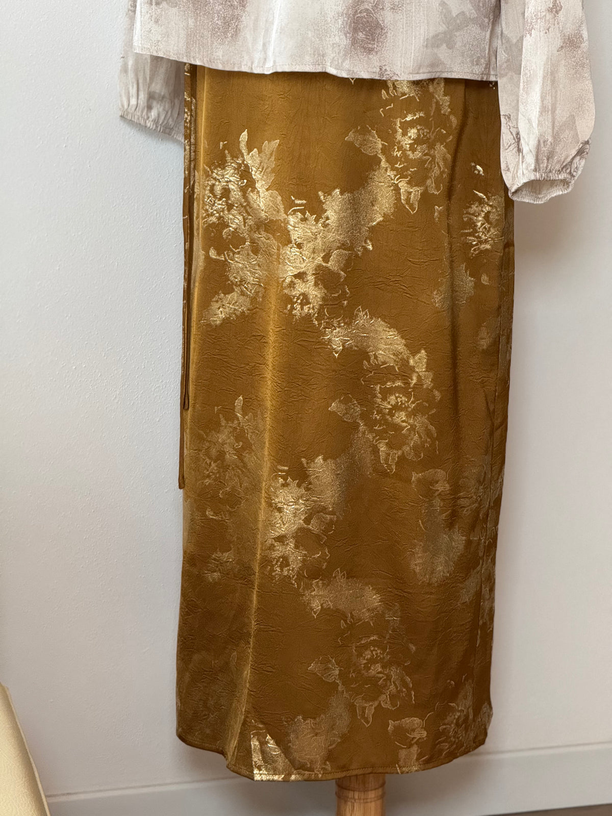 Golden Ink Set | Camicia stampa artistica e gonna jacquard