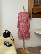 Blush Bloom Dress | Abito floreale con balze