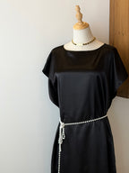 Pure Silk Batwing Dress | Abito monocolore in seta con maniche a pipistrello