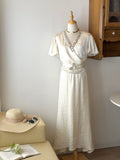 Pure Glow Set | Top satinato con paillettes e gonna lunga texture