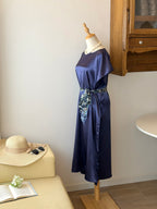Pure Silk Batwing Dress | Abito monocolore in seta con maniche a pipistrello