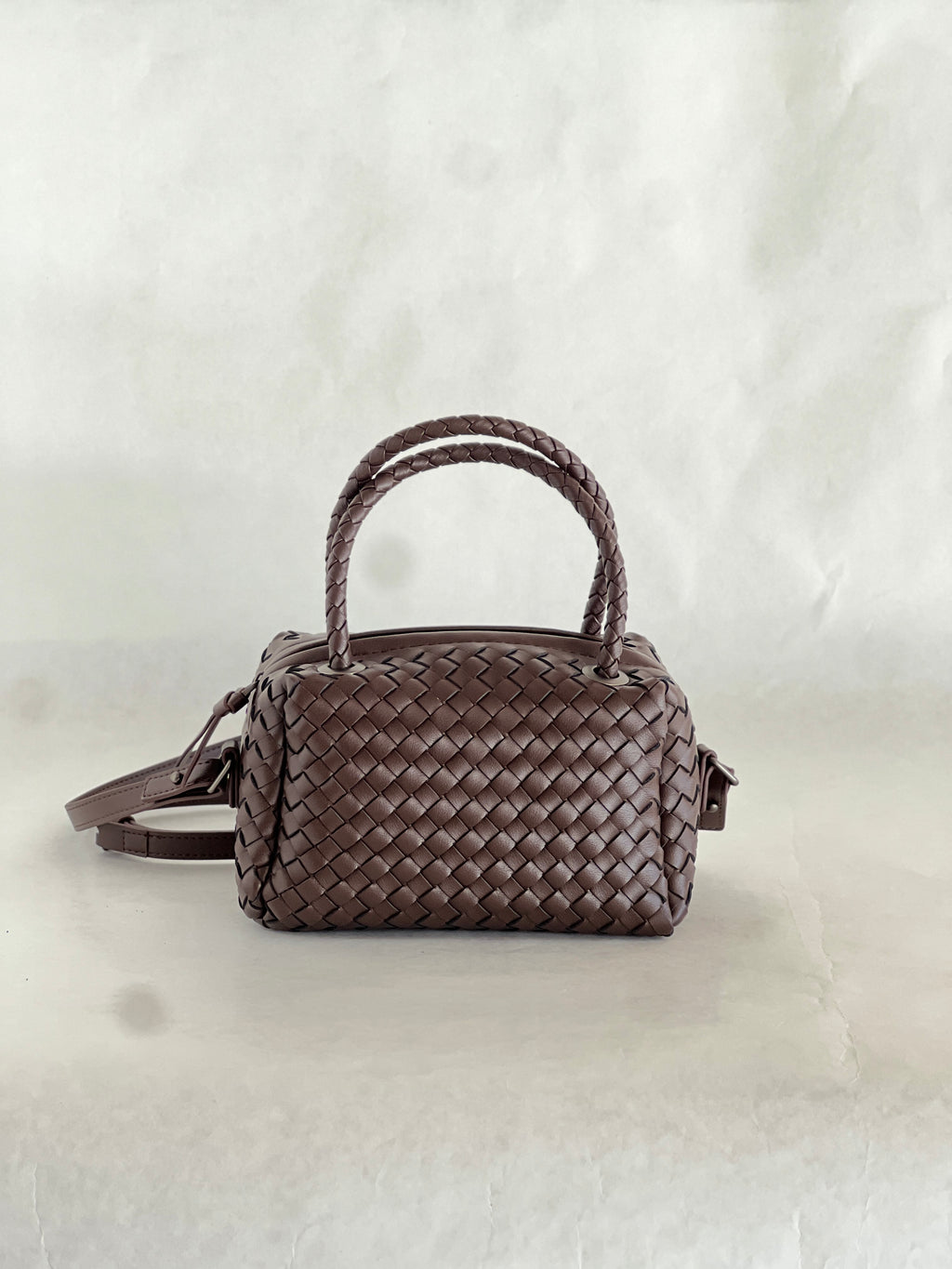 Borsa intrecciata in pelle di agnello