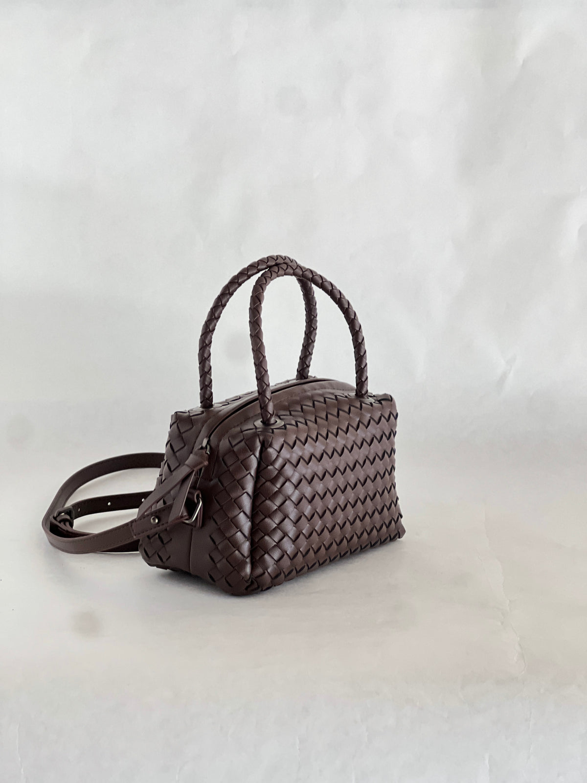 Borsa intrecciata in pelle di agnello