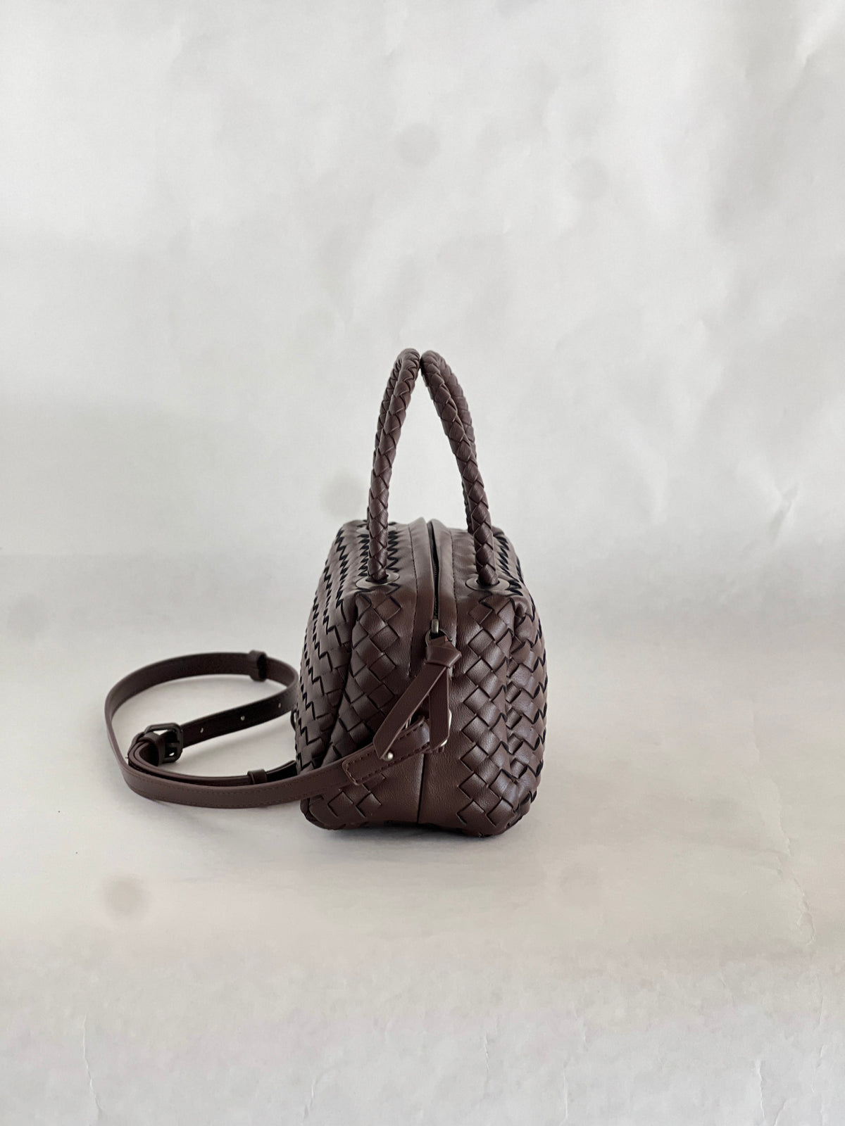 Borsa intrecciata in pelle di agnello