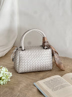 Borsa intrecciata in pelle di agnello