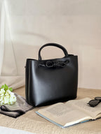 Borsa tote media in pelle intrecciata con dettagli a nodo