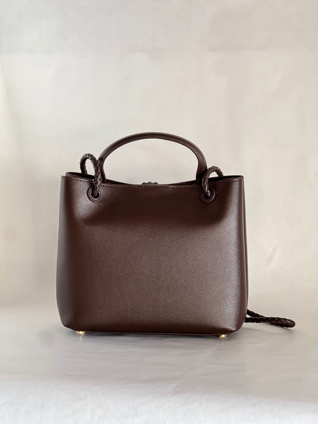 Borsa tote media in pelle intrecciata con dettagli a nodo