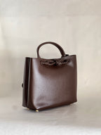 Borsa tote media in pelle intrecciata con dettagli a nodo