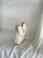 Ivory Structure Bag | Borsa a spalla in vera pelle con chiusura girevole