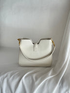 Ivory Structure Bag | Borsa a spalla in vera pelle con chiusura girevole