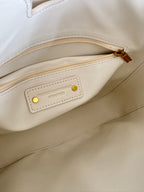 Ivory Structure Bag | Borsa a spalla in vera pelle con chiusura girevole