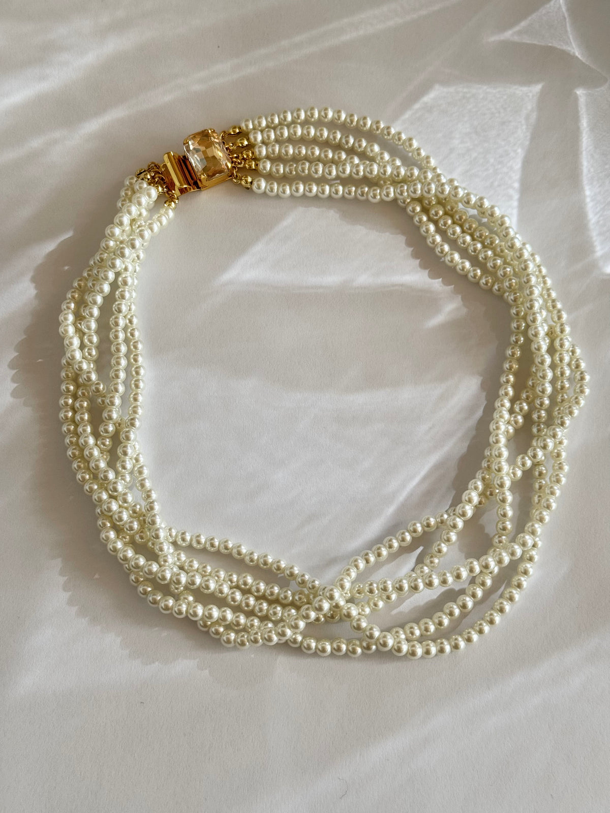 Golden Pearl Choker | Collana girocollo intrecciata con perla e citrino