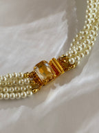 Golden Pearl Choker | Collana girocollo intrecciata con perla e citrino