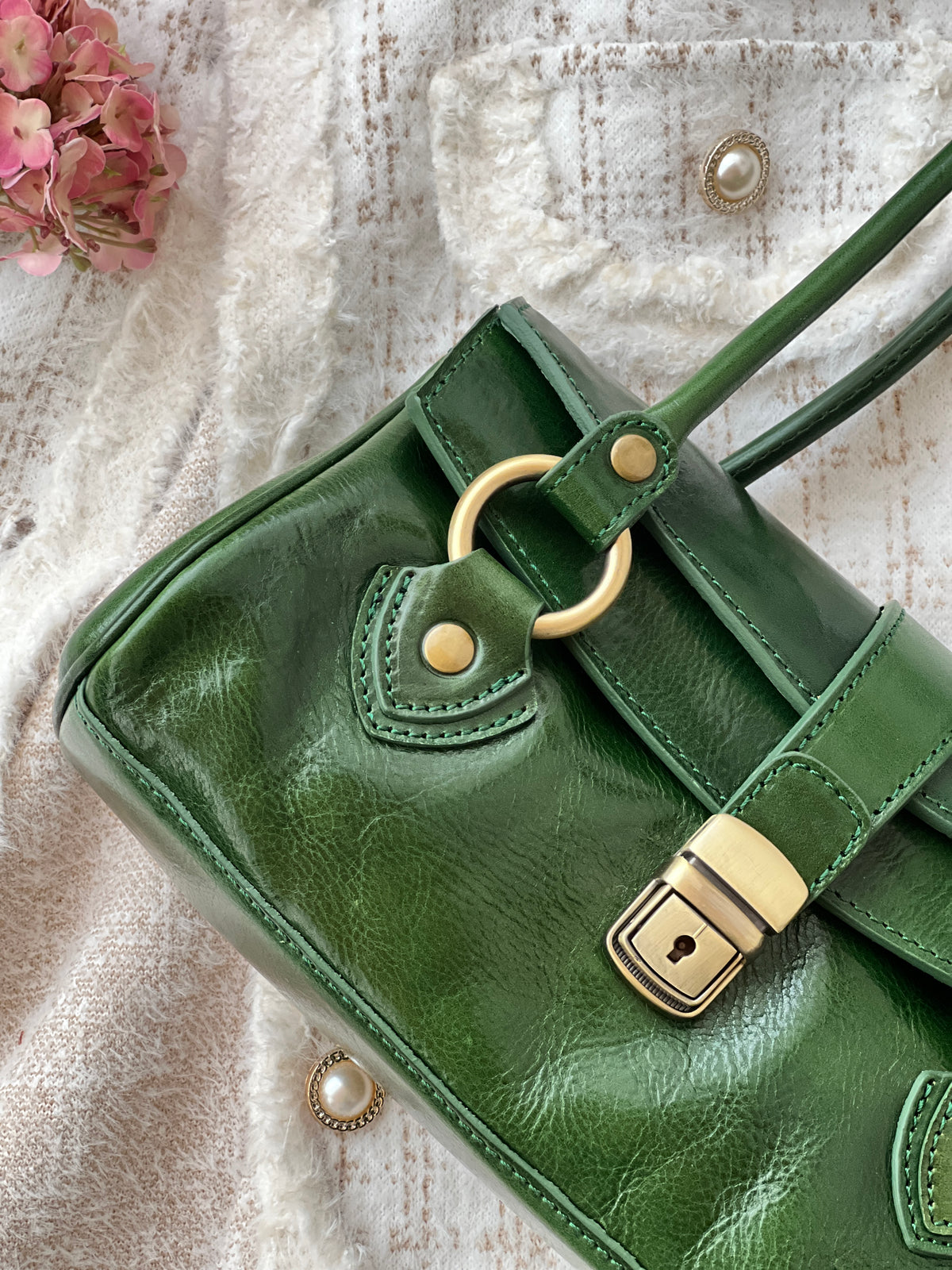 Borsa vintage in pelle oliata – Stile fiorentino
