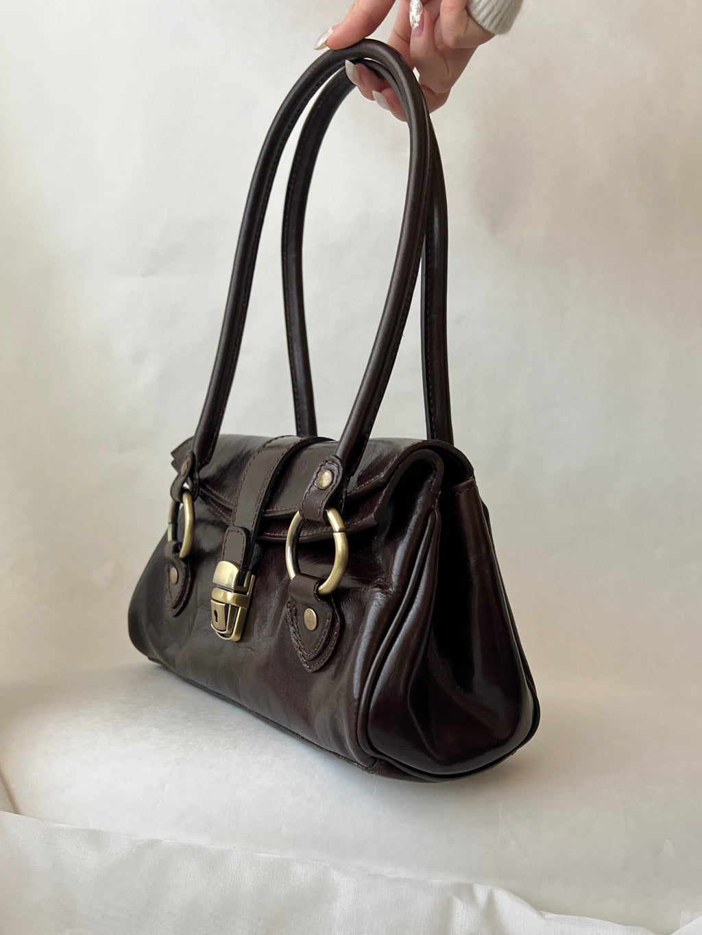 Borsa vintage in pelle oliata – Stile fiorentino