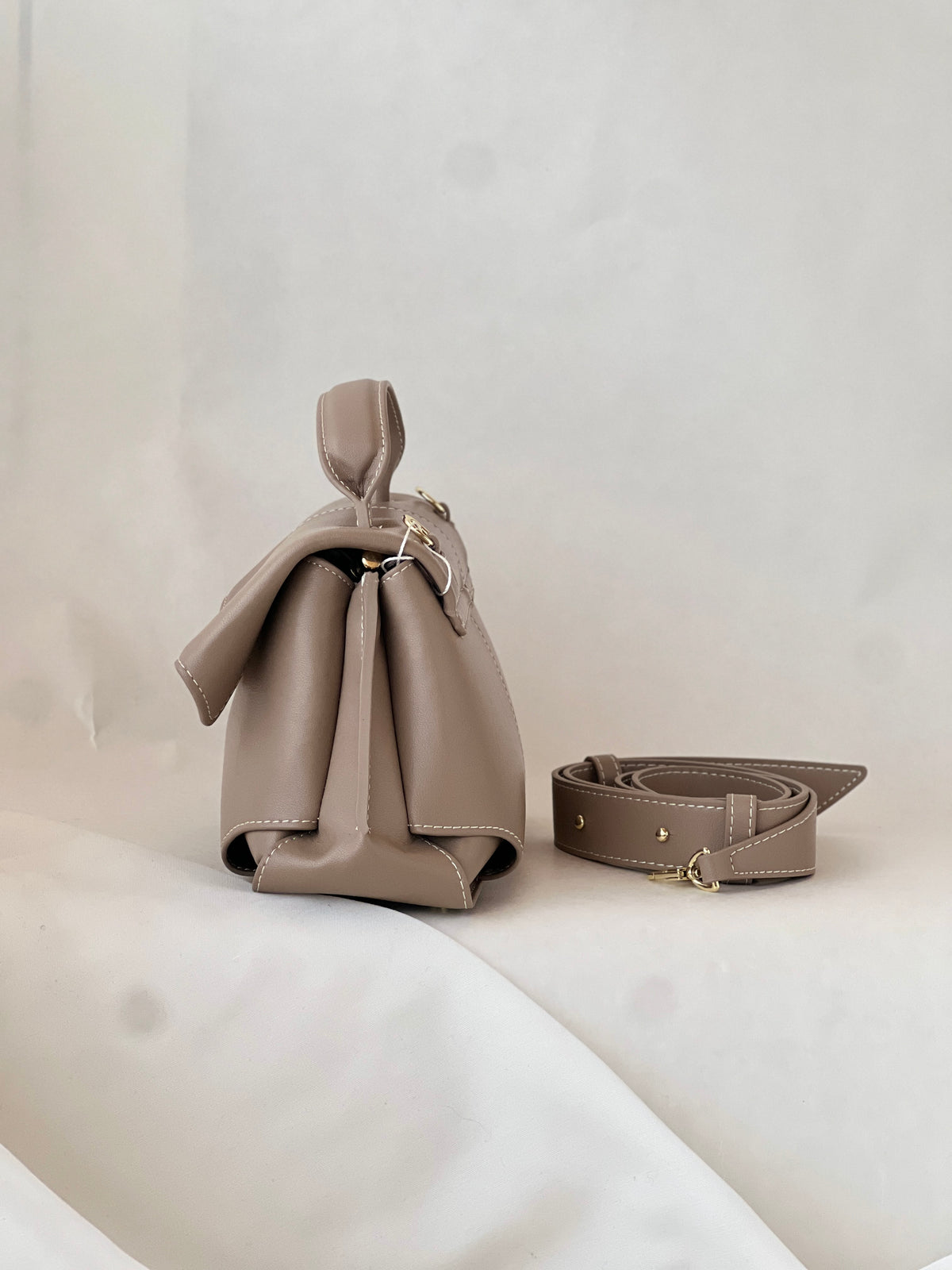 Borsa a fisarmonica in vera pelle – Caramello