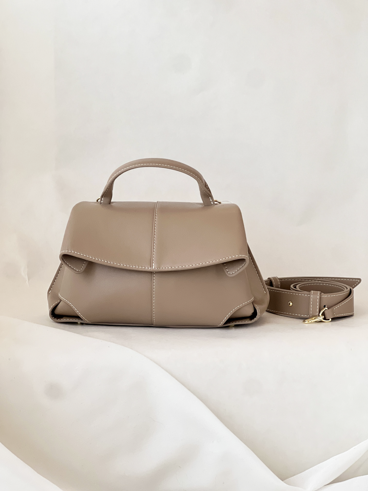 Borsa a fisarmonica in vera pelle – Caramello