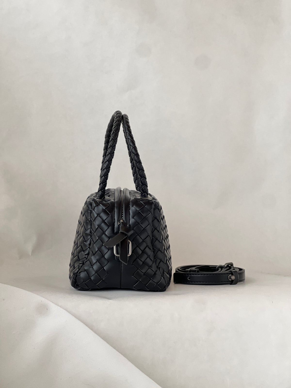 Borsa intrecciata in pelle di agnello