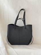 Borsa hobo oversize in pelle di vitello – Nero