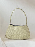 Borsa intrecciata in vera pelle – Bianco naturale