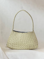 Borsa intrecciata in vera pelle – Bianco naturale