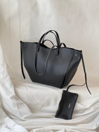 Borsa hobo oversize in pelle di vitello – Nero