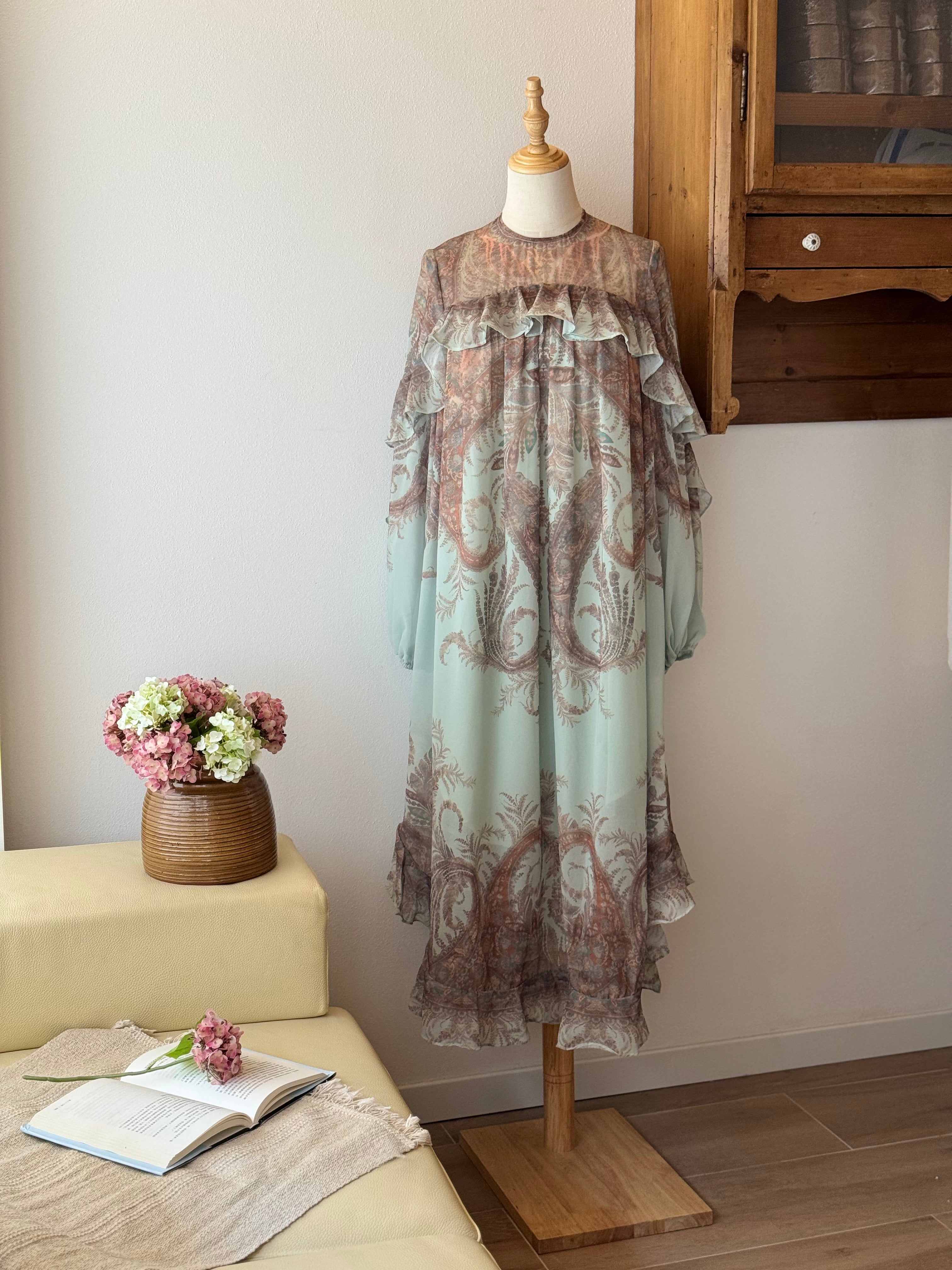 Mint Breeze Ruffle Dress